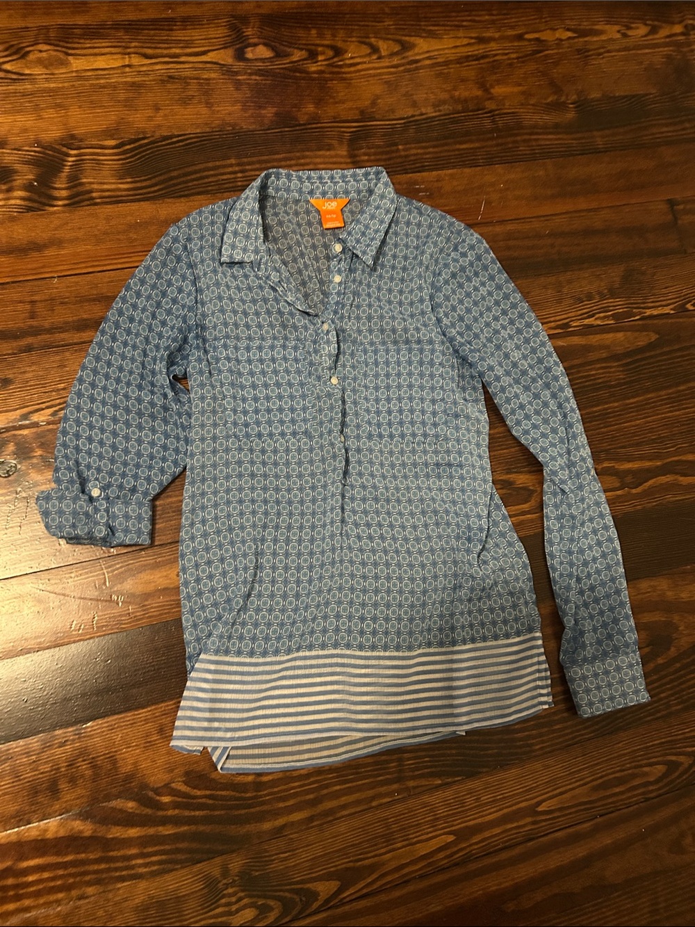 Joe Fresh Blue Patterned Button-Down Shirt